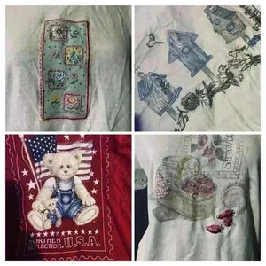 Vtg Northern Reflections Tshirt lot SZ S cottagecore Birdhouses-Americana